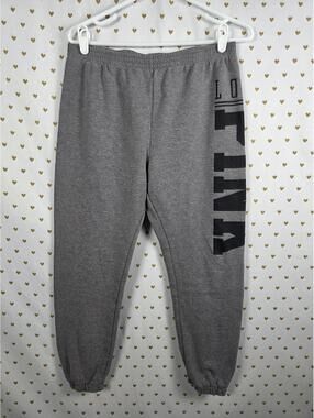 Victorias Secret PINK Grey LOVE Joggers Sweatpans Sweats Large